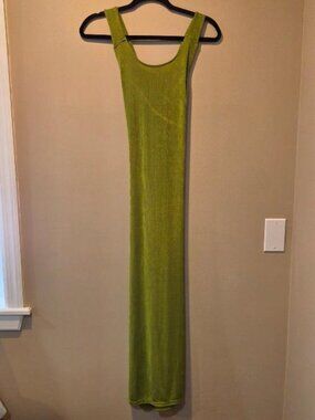 Vintage Kiss Club Floor Length Tank Top Green Dress